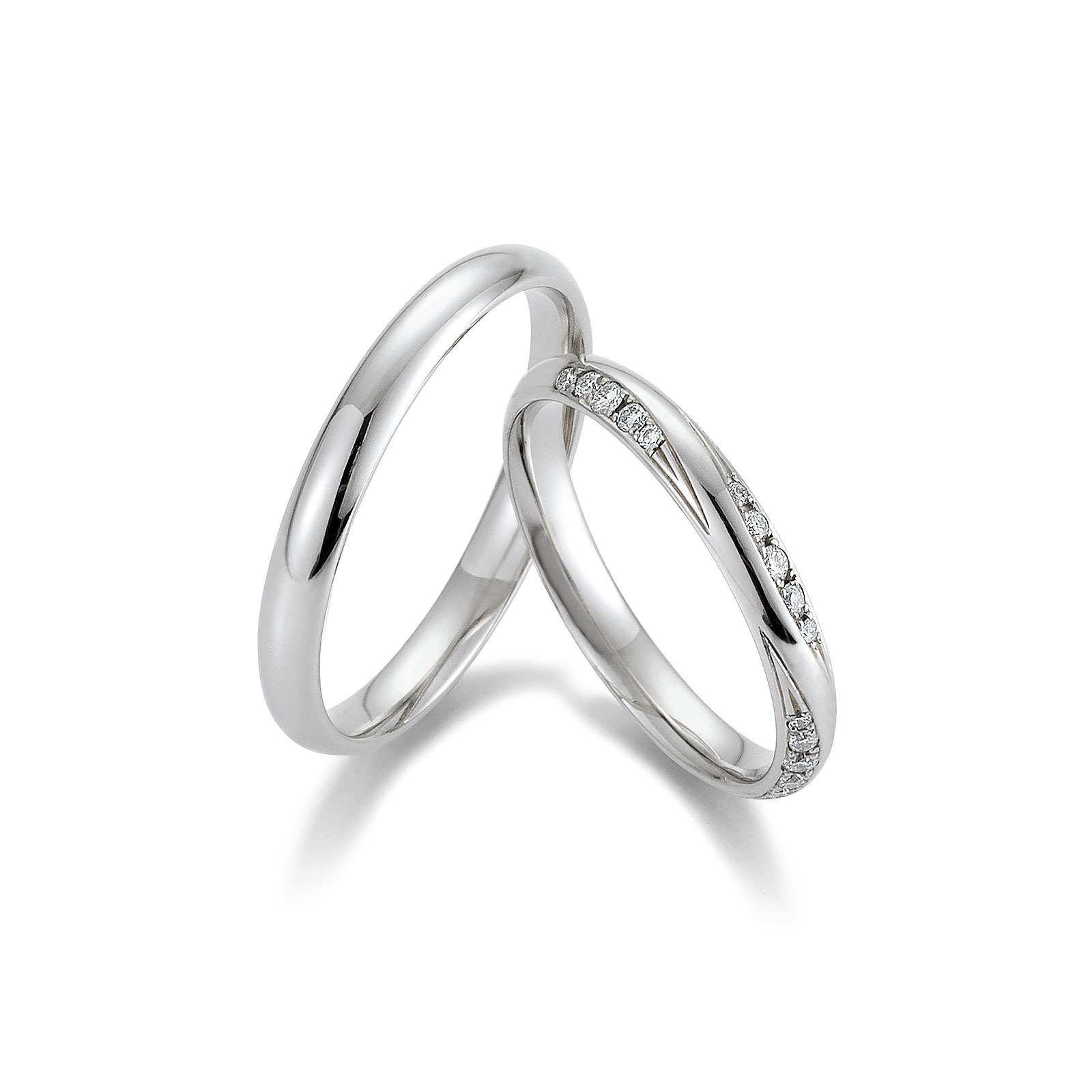 Eheringe Weissgold Brillantkanten