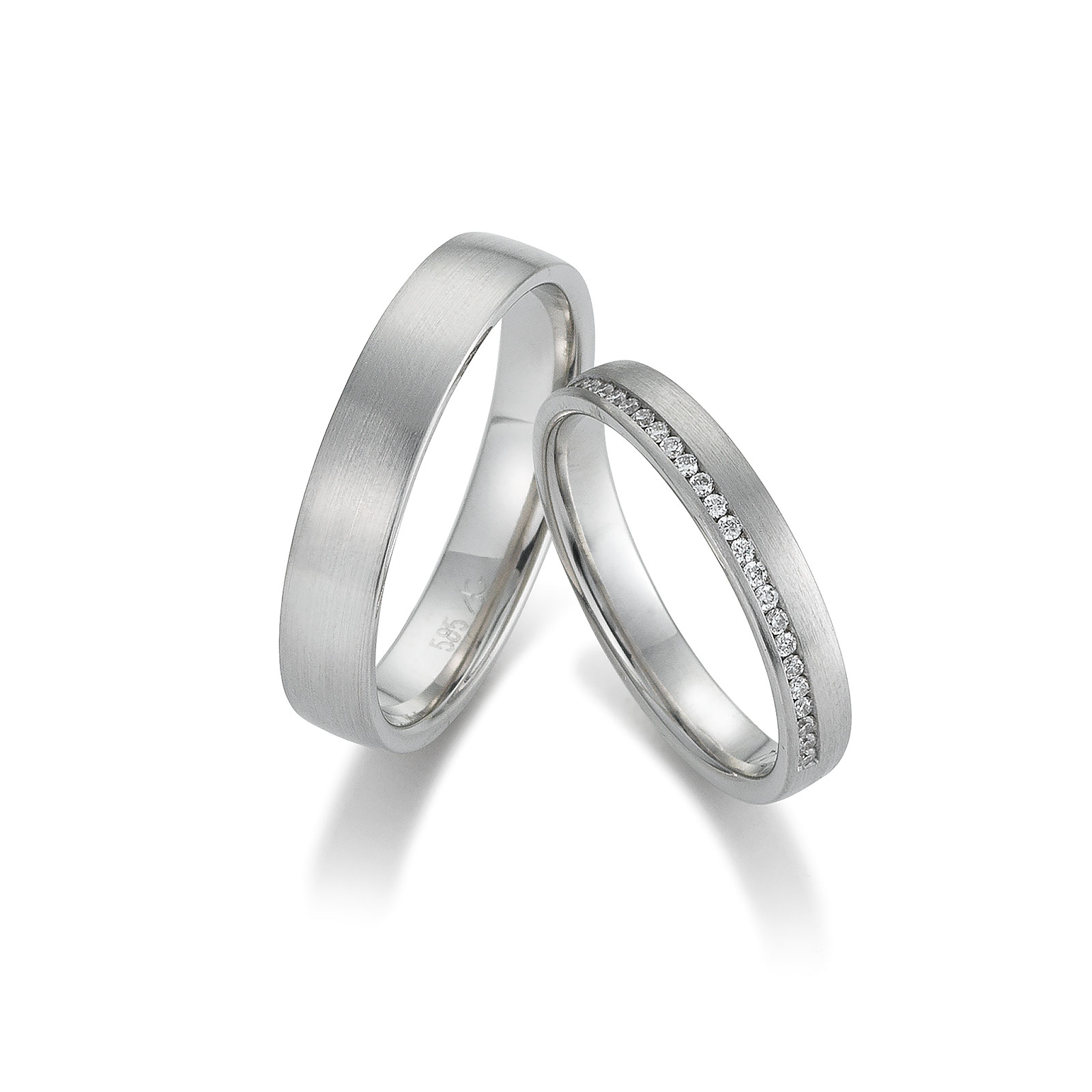 Eheringe Weissgold Brillantreihe