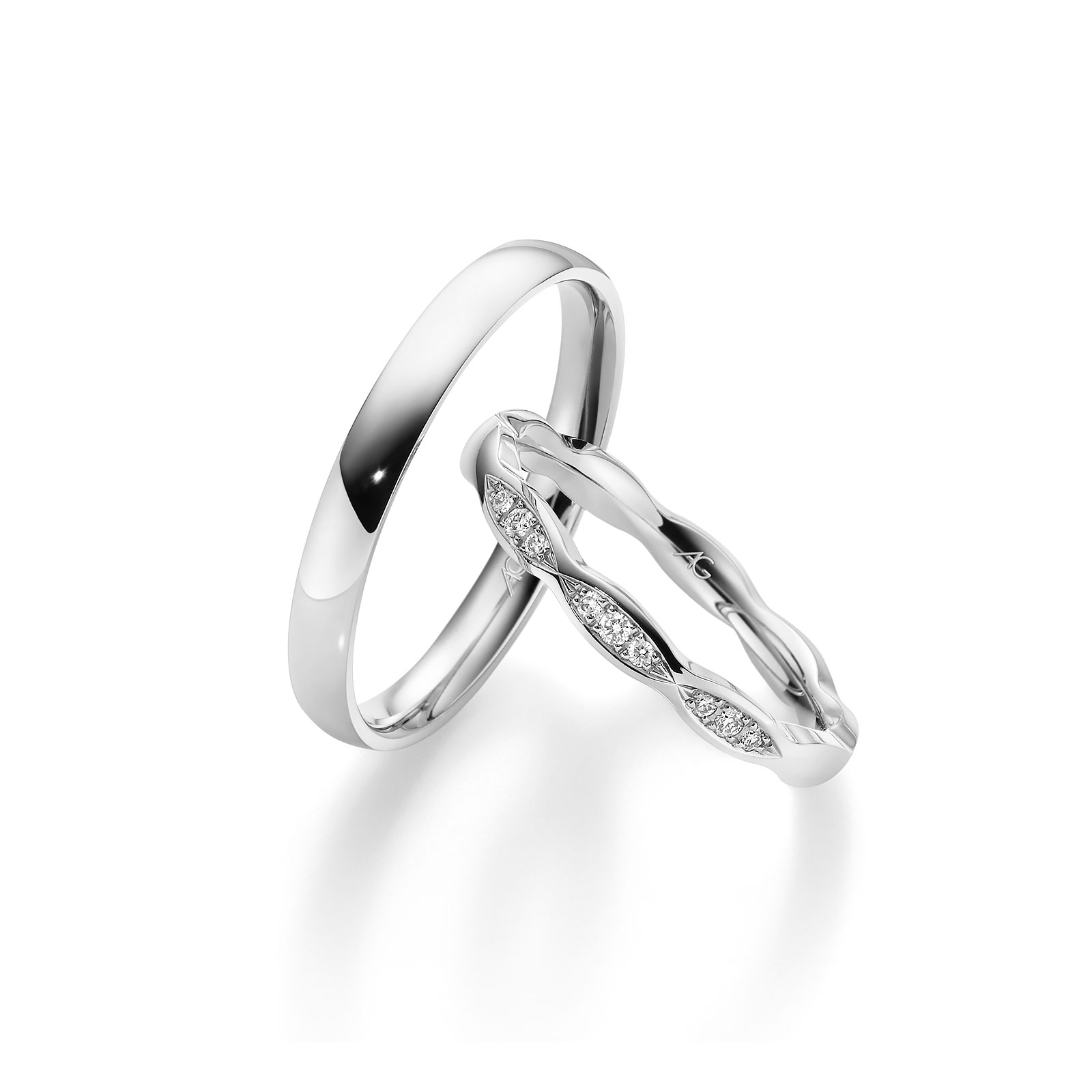 Trauringe Vintage Weissgold