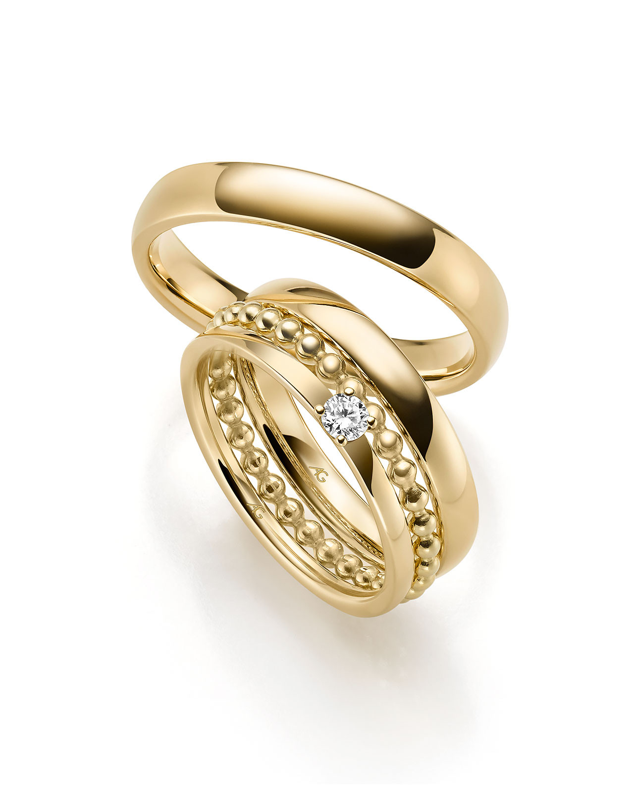Ringkombination in Gelbgold