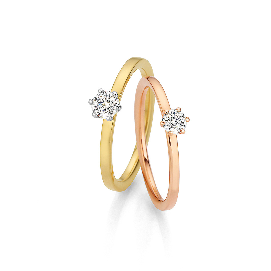 Verlobungsringe in Gelbgold oder Rotgold